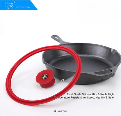 HR Huare Technology Vented Tempered Glass Cookware Lid Red 1 Pack