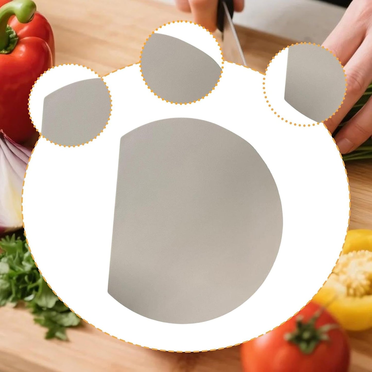 Cutting Mat, Non-Slip, Scratch-Resistant, D-Shaped, Flexible, Made of TPU, for The Kitchen, Black L