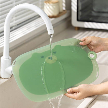 ULTECHNOVO Small Green Plastic Cutting Board Set Non-slip Kitchen Chopping Boards for Home Use for Countertop