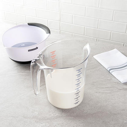 Restaurantware Plastic Measuring Cup - Chef 101 Measuring Jug with Dual Unit Markings, Dishwasher Safe - Clear Measuring Cup for Kitchen, Restaurants