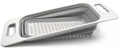 SAMMART Over The Sink Rectangular Colander (Grey)