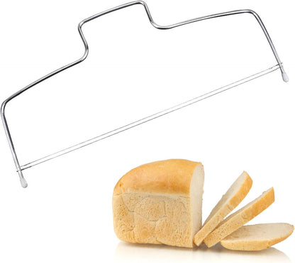 Cake Cutter,Stainless Steel 8 Gear Adjustable Wire Cake Cutter Cake Slicer Cake Leveler Cake Cutting Wire for Kitchen Accessories Baking Tools (Two Wire)