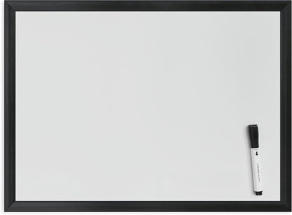 U Brands Framed Magnetic Weekly Calendar Dry Erase White Board, Office Supplies, Black Frame, with Marker, Magnet, 11” x 18”