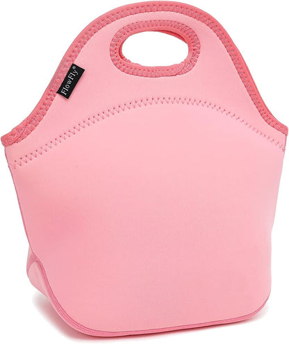 FlowFly Neoprene kids Lunch box Insulated Soft Bag Mini Cooler Thermal Meal Tote Kit for Boys, Girls,Men,Women,School,Work, Office,Black