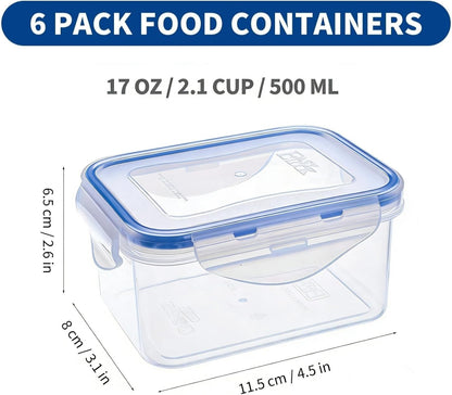 KIGI Airtight Reusable Meal Prep Containers, Leak-Proof & Stackable, 4-Sided Locking Lids, Ideal for Food Storage, Lunch & Leftovers, Microwave, Freezer & Dishwasher Safe, 39 oz, 4.8 Cup, 12 Piece Set
