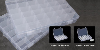 Clear Visible Plastic Storage Box with Removable Dividers, 36 Grids, Suitable for Jewelry, Screws Hardware Accessories Organizer, Crafts, Fishing Tackle