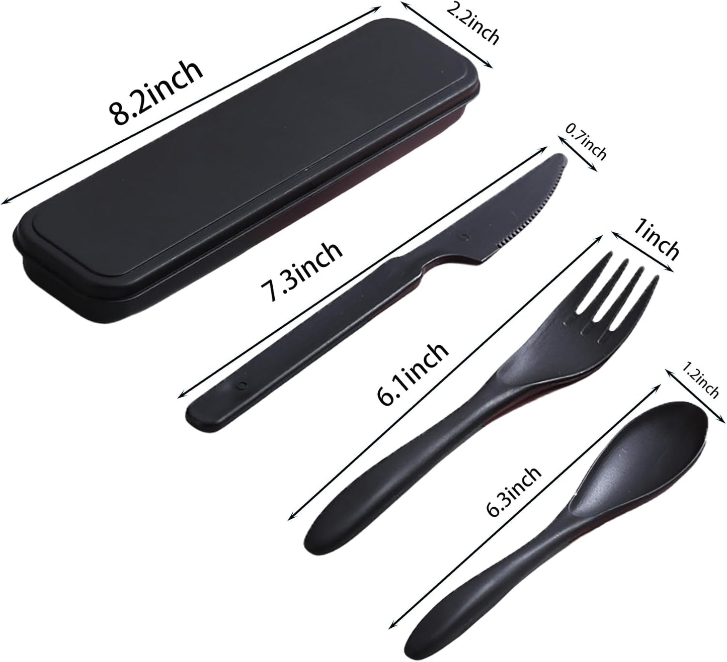 2Pack Reusable Travel Utensil Set, Plastic Fork Spoon Knife with Case, BPA-Free Portable Cutlery for Camping, Picnic & Office (Purple & Pink)