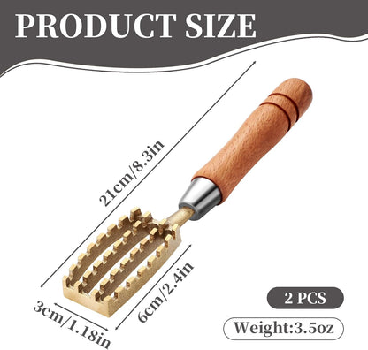 2 Pcs Brass & Wood Fish Scale Remover, Fish Cleaner Descaler Tool