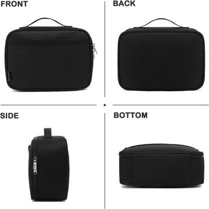 FlowFly Kids Lunch box Insulated Soft Bag Mini Cooler Back to School Thermal Meal Tote Kit for Girls, Boys, Black