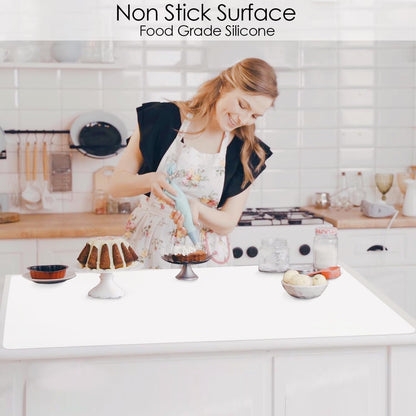 Extra Large Silicone Mat, 31.5x23.6 Inch Heat Resistant Mat for Kitchen Counter, Non Stick Silicone Baking Mat for Dough and Pastry, Thick Silicone placement Countertop Protector, Black countertop mat