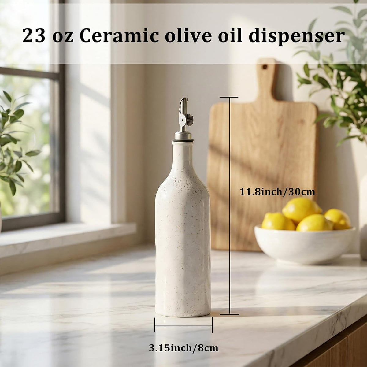 Olive Oil Dispenser Bottle for Kitchen, 23 Oz Large Ceramic Oil Dispenser