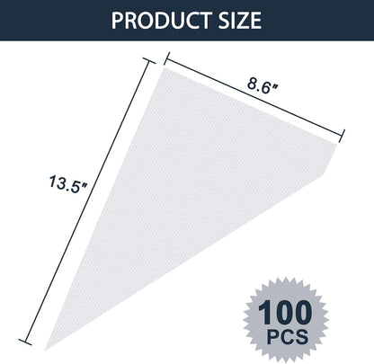 Engorgio Disposable Mini Piping Bags 8 inch Pastry Bag Pastry Crimpers Small Piping Bags Disposable Pastry Bags For Cake Macarons Dessert Decorations Cookies Baking Cupcakes (Clear)