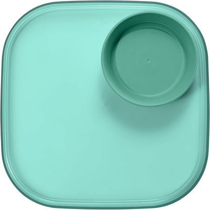 Madesmart Dipware Reusable Dining Plate/Serving Tray for Appetizers and Snacks, Food-Safe Appetizer Serving Platter with Removable Dip Bowl, Midnight