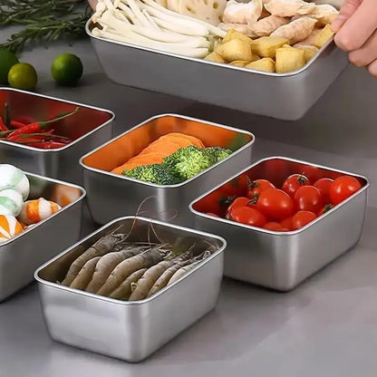 6pcs Stainless Steel Stacking Food Containers with Lids, Reusable Snack & Prep Containers for Office, sp-00018