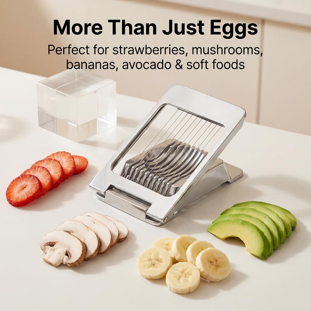 Egg Slicer for Hard Boiled Eggs, Multipurpose Manual Egg Slicer Heavy Duty