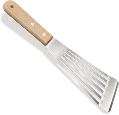 Fish Spatula Stainless Steel - Professional Slotted spatula with Premium Wood Handle Delicate Fish Turner for Burgers & Pancakes | Chef's Choice for Grilling & Cooking (1)