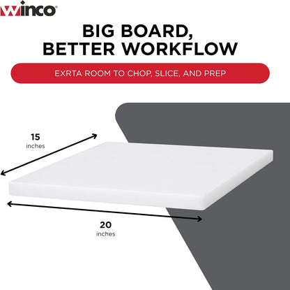 Winco CBWT-1830 Cutting Board, 18-Inch by 30-Inch by 1/2-Inch, White,Medium