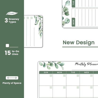 ALEZEL Magnetic Dry Erase Refrigerator Calendar, Dry Erase Calendar White Board Set for Fridge - Magnetic Monthly & Weekly Planner with List Board, 4 Markers + Eraser