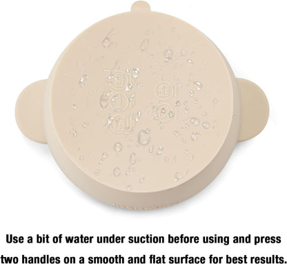 PandaEar 3 Pack Baby Bowls with Suction| Leak-Proof Stay Put Silicone Food Bowl with Lids for Babies Kids Toddlers Infants| Food Grade Soft Safe BPA-Free Silicone (Pink Rose Linen)