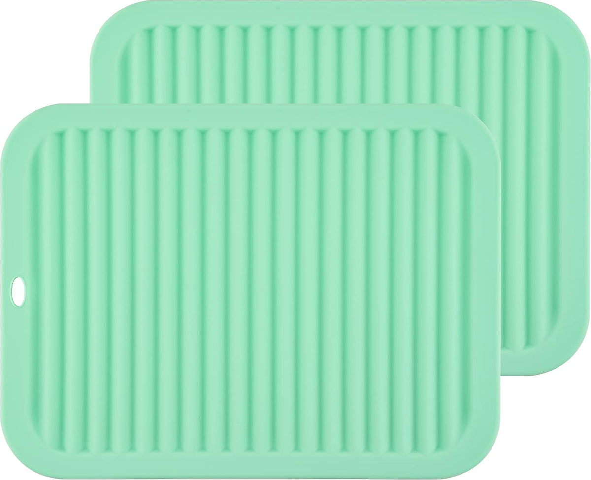 Silicone Hot Pads for Kitchen, Trivets for Hot Pots and Pans, Multi-Purpose Trivets for Quartz Countertops, Non Slip Trivet Mat, Silicone Mats for Kitchen Counter Pot Holders Set 2 Black