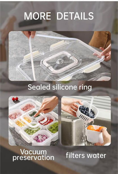 Snackle Box Container, Divided Serving Tray with Lid & Handle Dishwasher Safe, Portable Clear Storage Organizer for Candy Fruits Nuts Snacks Veggie - Perfect for Party, Entertaining, Traveling