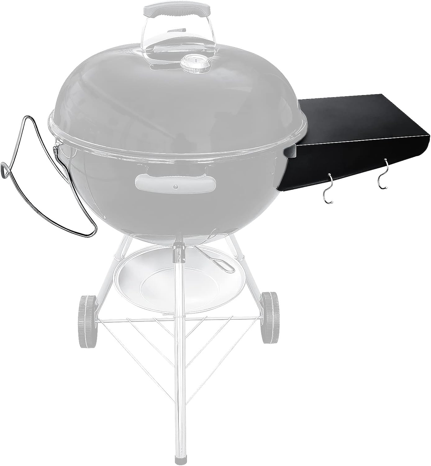 GRISUN Grill Table Shelf and Lid Holder for Weber Kettle Grills 22 Inches, Charcoal Grill Side Table Shelf and Slide a Side Lid Prop, Charcoal Grill Accessories for Weber, (Grill No Included)