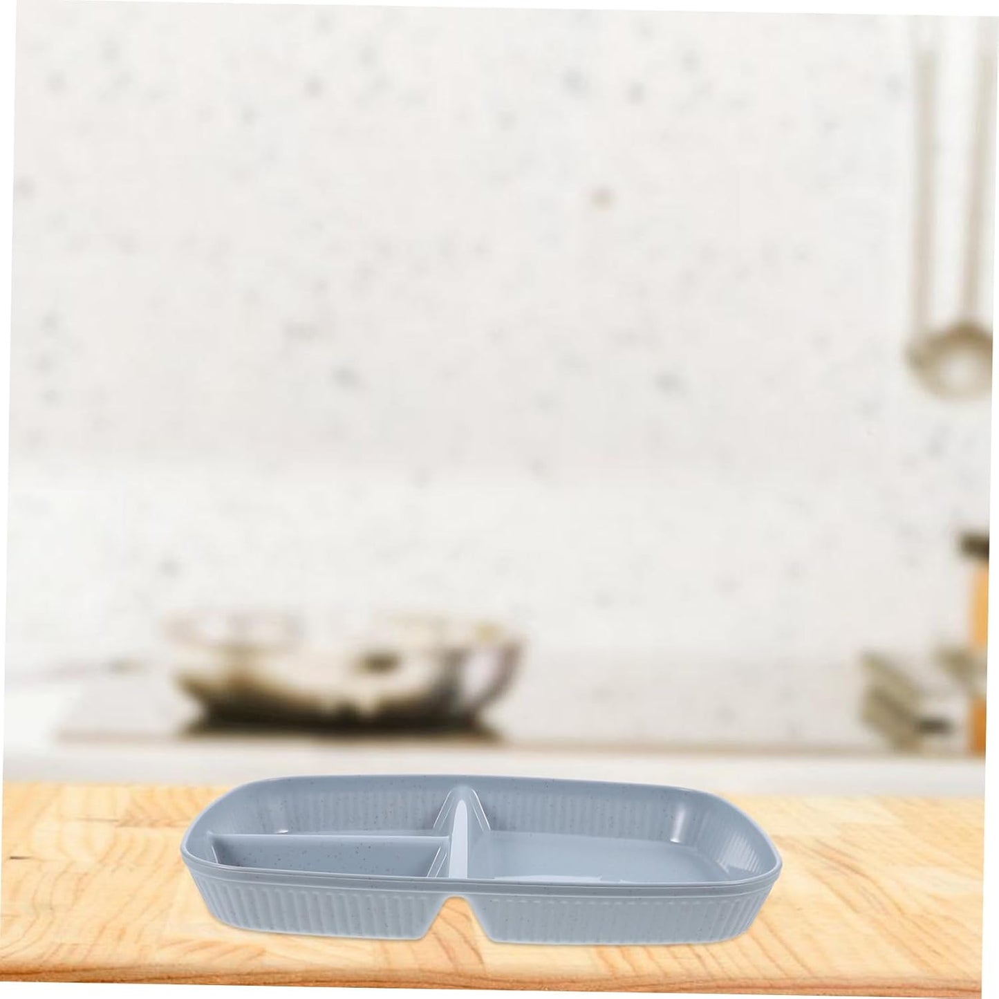Portion Control Plate Divided Dinner Tray Three Compartment Food Serving Plate for Home Commercial Use Easy to Clean Snack Tray for Meal Prep Catering
