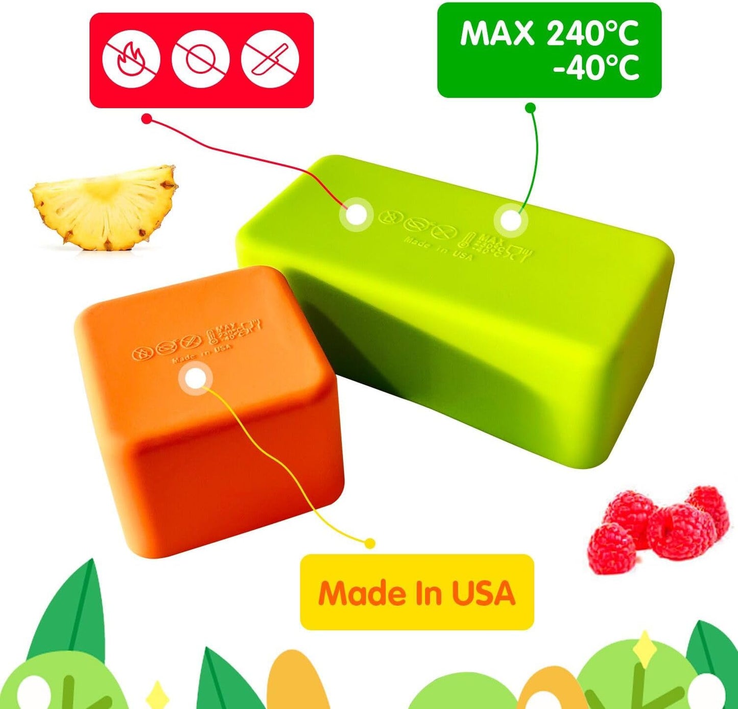 IELEK Silicone Bento Lunch Box Dividers Reusable Bento Box Containers Bundle Accessories- Non-Toxic, BPA Free, Dishwasher Safe