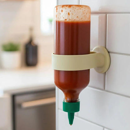 Sauce Bottle Holder, Condiment Storage Bracket, Liquids, Vinegar, Oil, Salad Dressing, and BBQ Bottles, Kitchen Organizer for Home Cooking, Easy Access, Space-Saving, Practical Wall Hanger