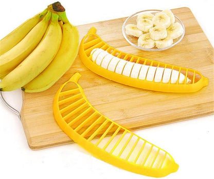 Banana Slicer-perfect for fruit salads Generic Handle Plastic Banana Fruit Slicer Cutter Chopper