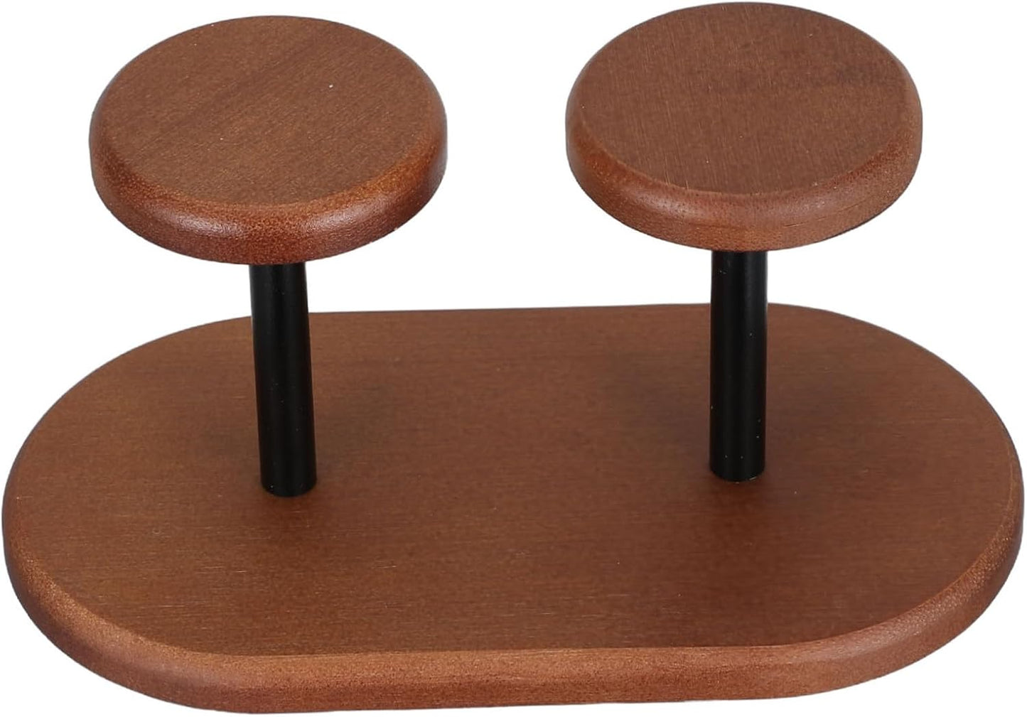Wooden Paper Cup Holder Stand with Walnut Finish, Dual Disposable Cup Dispenser Rack for Coffee Bars and Party Drink Station Organizer