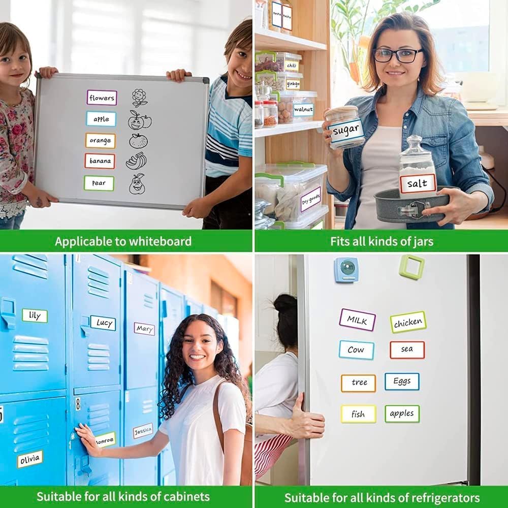 Reusable Dry Erase Labels for Organizing, Storage Bin, Craft, Jars, Pantry Labels, Sticky Notes for Office School Home Gift Chioce, Removable (2x4 inches, 24PCS) (White)