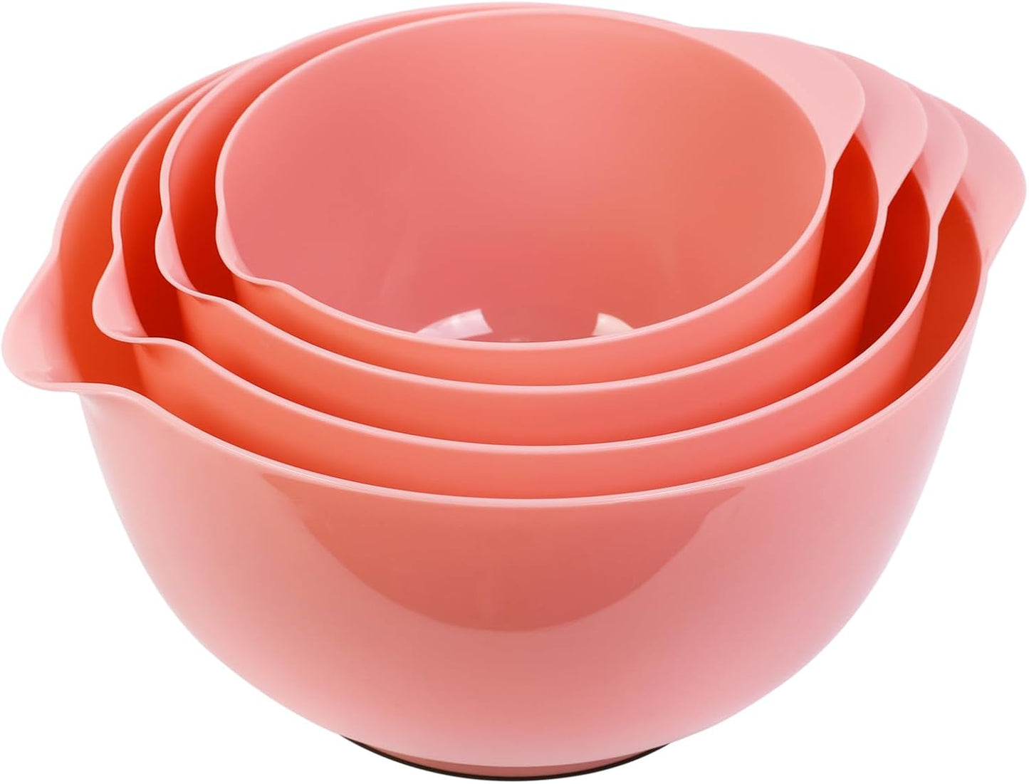 BoxedHome Nesting Plastic Mixing Bowl Set With Pour Spout, Microwave and Dishwasher Safe, BPA free Non-Slip Base, Set of 4 Size 1.7, 2.5, 3.5 and 4.5qt, Great for Prepping, Baking, Cooking (Dark Blue)