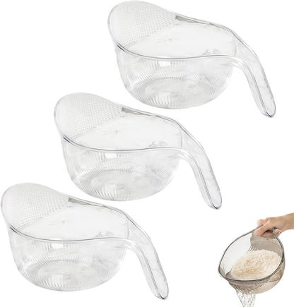 2027 New Aesthetic Multifunctional Rice Strainer with Handle (Gray+Green)