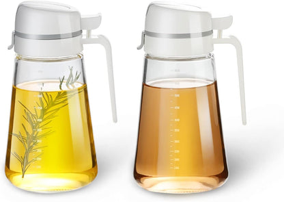 Oil Dispenser Bottle, 22oz Glass Oil Bottle with Scale, Kitchen
