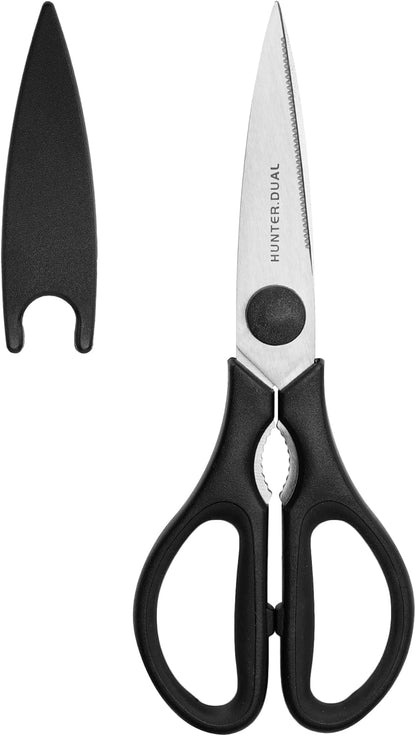 Kitchen Scissors for Food, HUNTER.DUAL Heavy Duty Come Apart Poultry Shears for Cooking, All Purpose for Cutting Chicken, Meat, Fish & Vegetables (Auqa, 8.35 Inch)