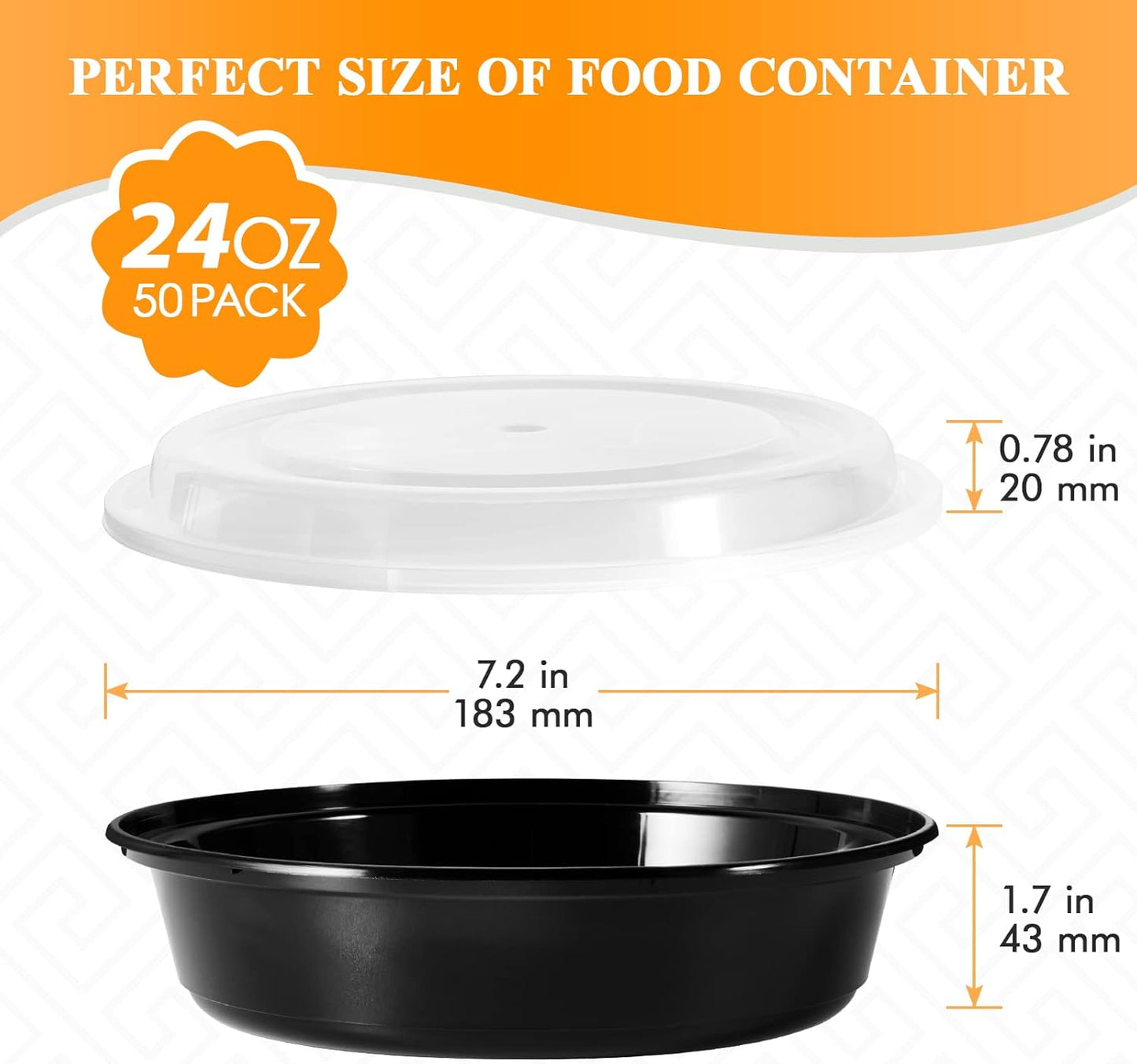 MUCHII 32 oz 3 Compartment Meal Prep Containers With Lids 20 Count To Go, Plastic Disposable Food Containers Microwave and Freezer Safe