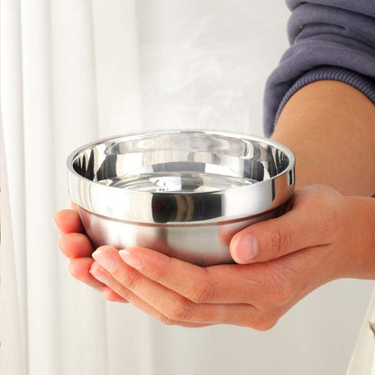 Stainless Steel Bowl Set: 500 ml Cereal Bowl, Set of 10 with Gift Box Included. Double Walled Insulated & Dishwasher Safe, Durable Deep Soup Bowl, Suitable for Home Kitchen & Child (Silver)