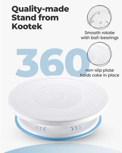 Kootek Cake Decorating Kit with Turntable Baking Supplies for Beginner Pros