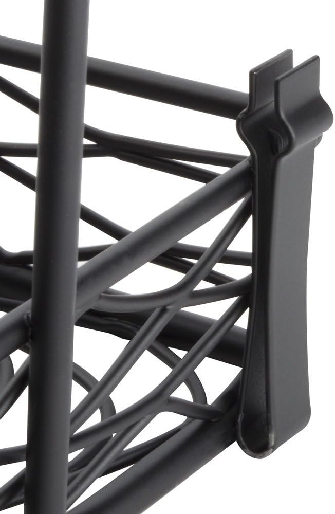 American Metalcraft SRBNB1 Semi-Round Wire Birdnest Condiment Rack Holder, Wrought Iron, Black