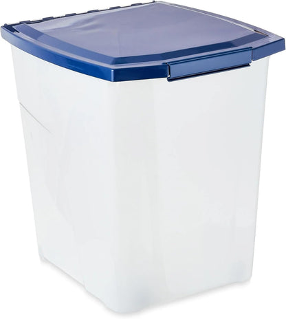 Extra-Large 50-Pound Plastic Storage Container with Locking Lid – Airtight Pet Food Bin for Dry Dog & Cat Kibble, Multi-Use Pantry Organizer for Bird Seed, Cat Litter & Garage Supplies