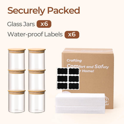 ComSaf 2Pcs Large Glass Storage Containers with Lids 4Qt, 1 Gallon Wide Mouth Flour Sugar Storage Containers, Large Capacity and Sealed for Rice, Cereal, Oat, Easy Clean and Scoop, Pantry Organization