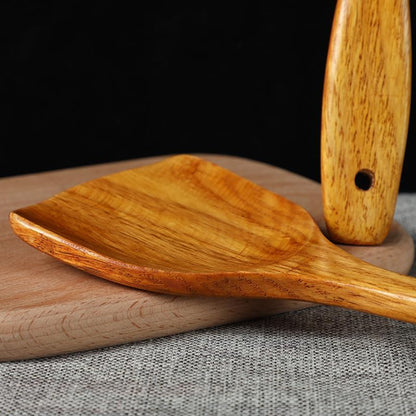 Linwnil Wooden Spatula for Cooking Nonstick, Kitchen Wok Spatula Utensil Set,15" Wooden Turner Serving Tool for High Heat Stirring in Nonstick Pans