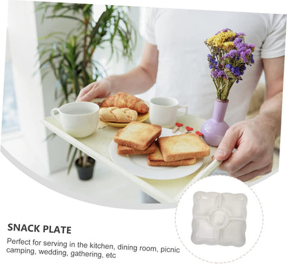 KICHOUSE Candy Tier Tray Fruit Tray Simple Food Storage Desktop Snack Storage Plate Grid Design