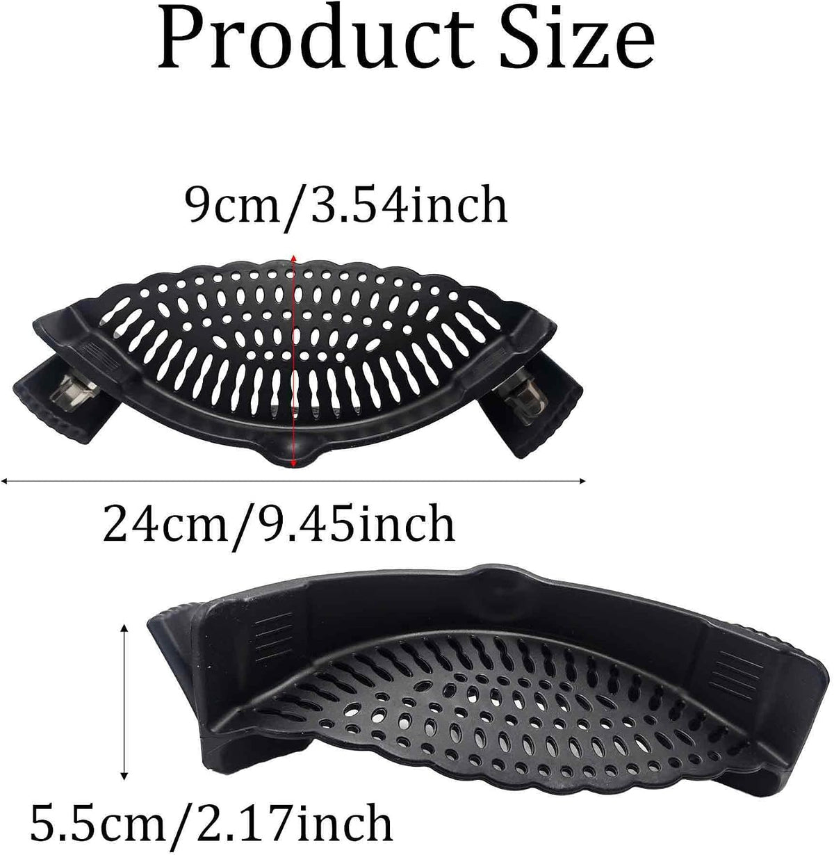 Blue Silicone Clip On Strainer, Universal Pot Colander for Draining Pasta, Vegetables and Kitchen Cooking
