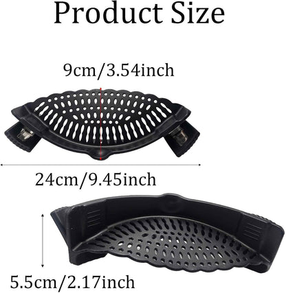 Blue Silicone Clip On Strainer, Universal Pot Colander for Draining Pasta, Vegetables and Kitchen Cooking