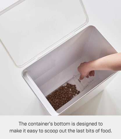 YAMAZAKI Home Tower Airtight Pet Food Storage Container - Cat And Dog Food Holder Bin With Transparent Lid And Handle - Extra Large - Polypropylene - 6.6 Gallons, 25 Liters