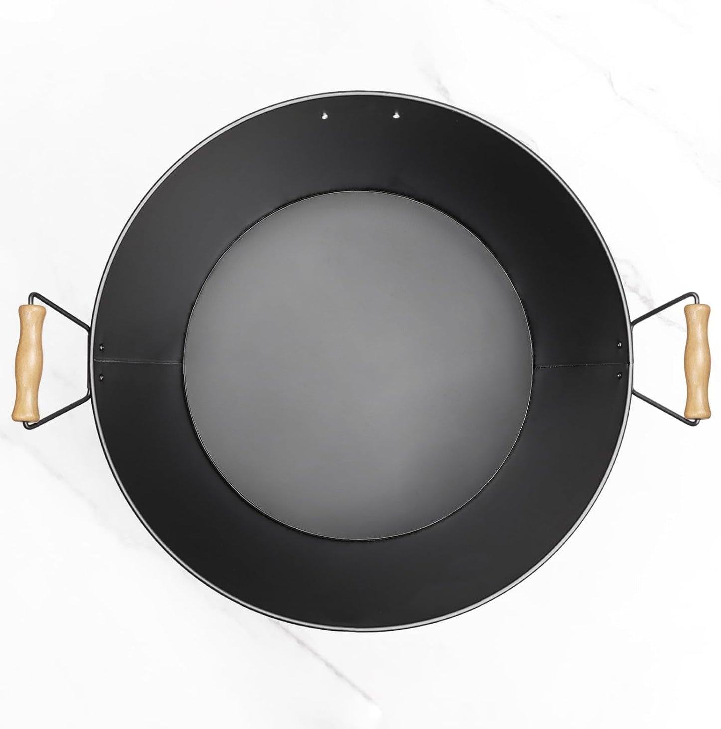 5.5 Gallon Large Beverage Tubs for Parties, 21L Galvanized Ice Bucket with Wooden Handles for Beer, Wine, Cocktails & Outdoor Events -Black