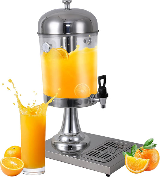 BAVNNRO 4.5 Gallon Drink Dispensers for Parties, Beverage Dispenser with Stand, Commercial Hot Cold Juice Dispenser with Ice Container and Stainless Steel Drip Trays for Beer, Water Lemonade
