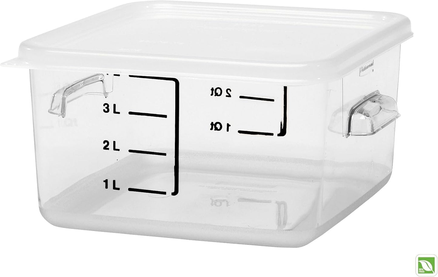 Rubbermaid Commercial Products Space Saving Square Food Storage Container 6 Quart Clear for Kitchen/Sous Vide/Meal Prep